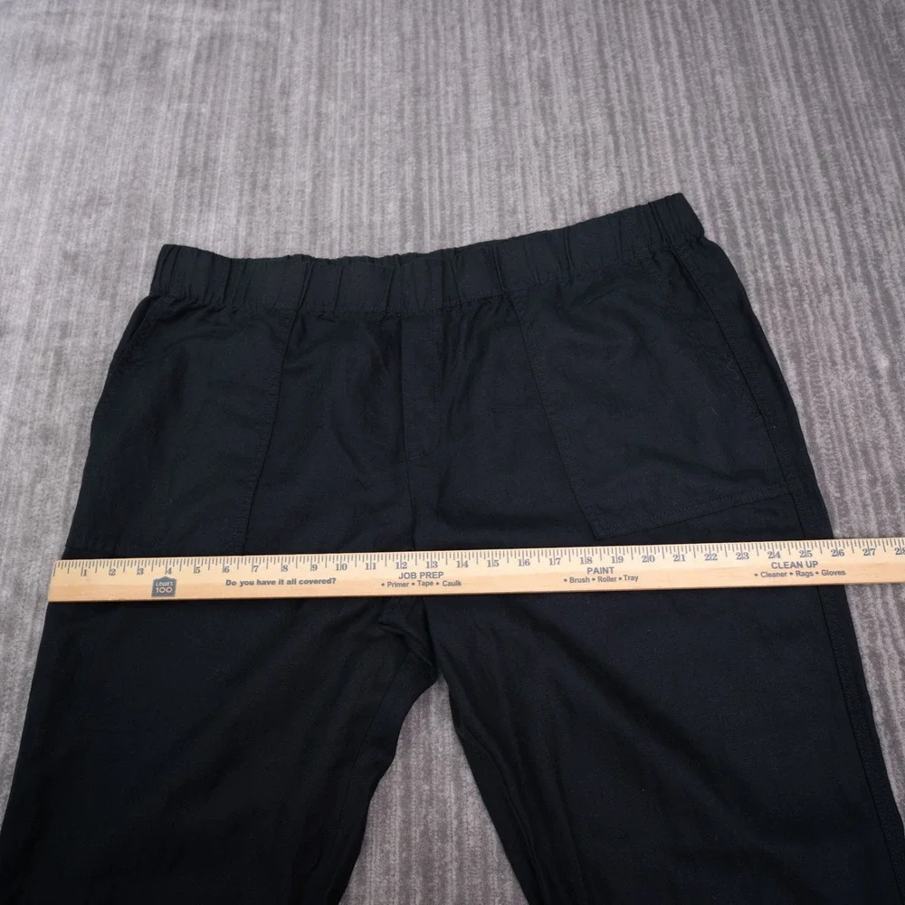 Banana Republic Pants Womens XXL Black New No Tag Linen Blend Elastic Waist